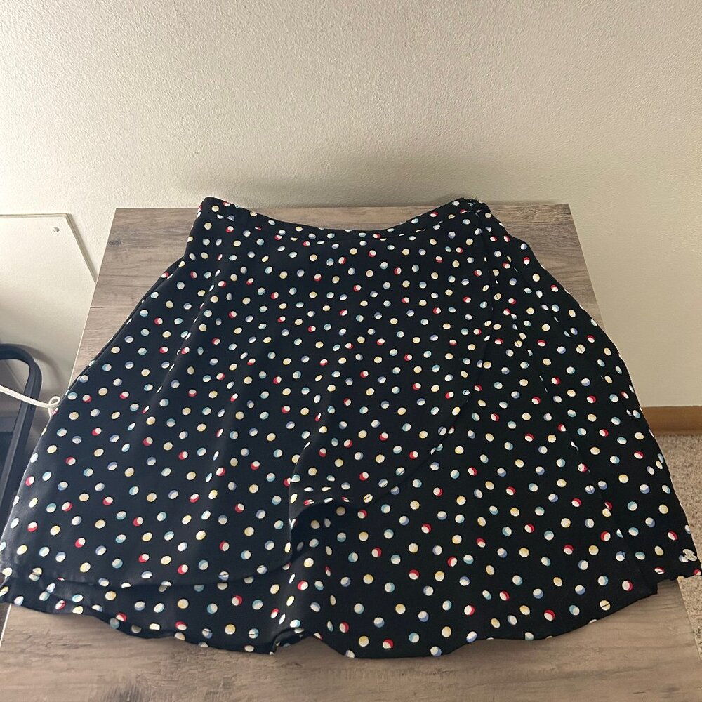 Volcom Wrap Mini Skirt Polka Dot Print Colorful Confetti, M